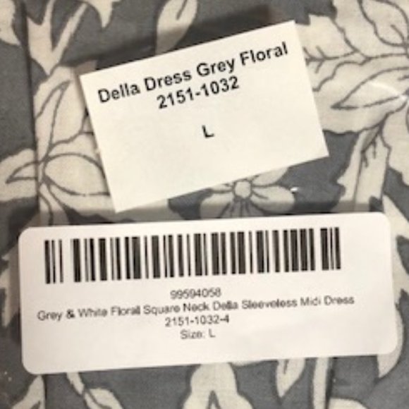 Mata Traders Della Dress Grey Floral NWT - Picture 7 of 9